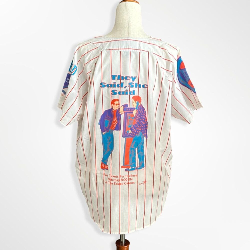 Rare VTG Esleep 90s Baseball Jersey Style Pajama Top, M